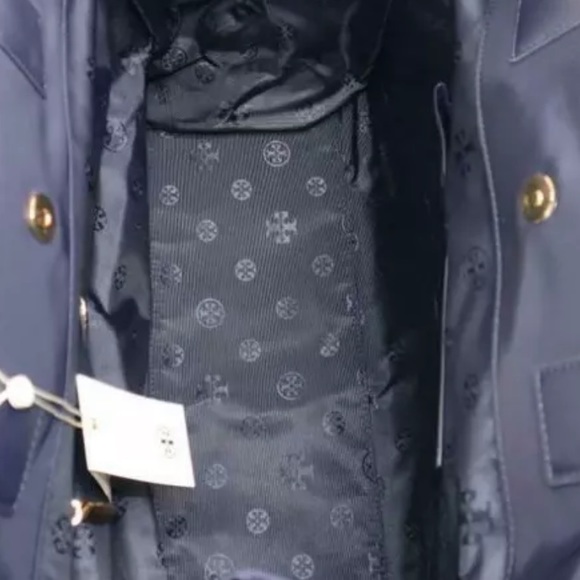 Tory Burch ella nylon tote blue navy shoulder bag - Picture 7 of 9